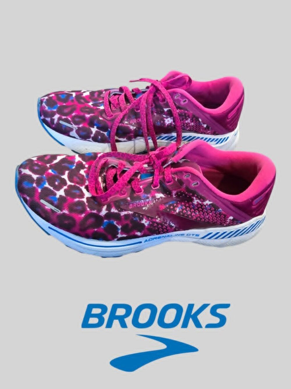 Brooks Adrenaline GTS 22 Cheetah Animal Print Running Athletic Casual Womens 9M